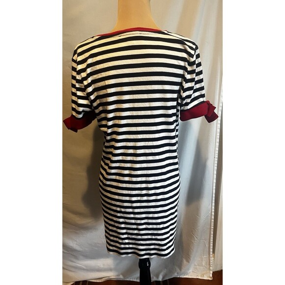 Tommy Hilfiger Knit Dress  Bow Detail Blue & White Stripe Size Large - Picture 2 of 5